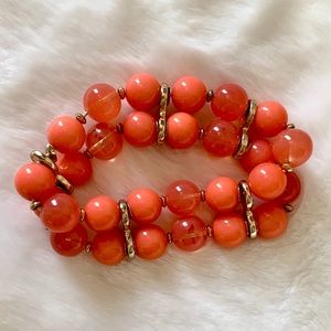 Coral beaded bracelet.